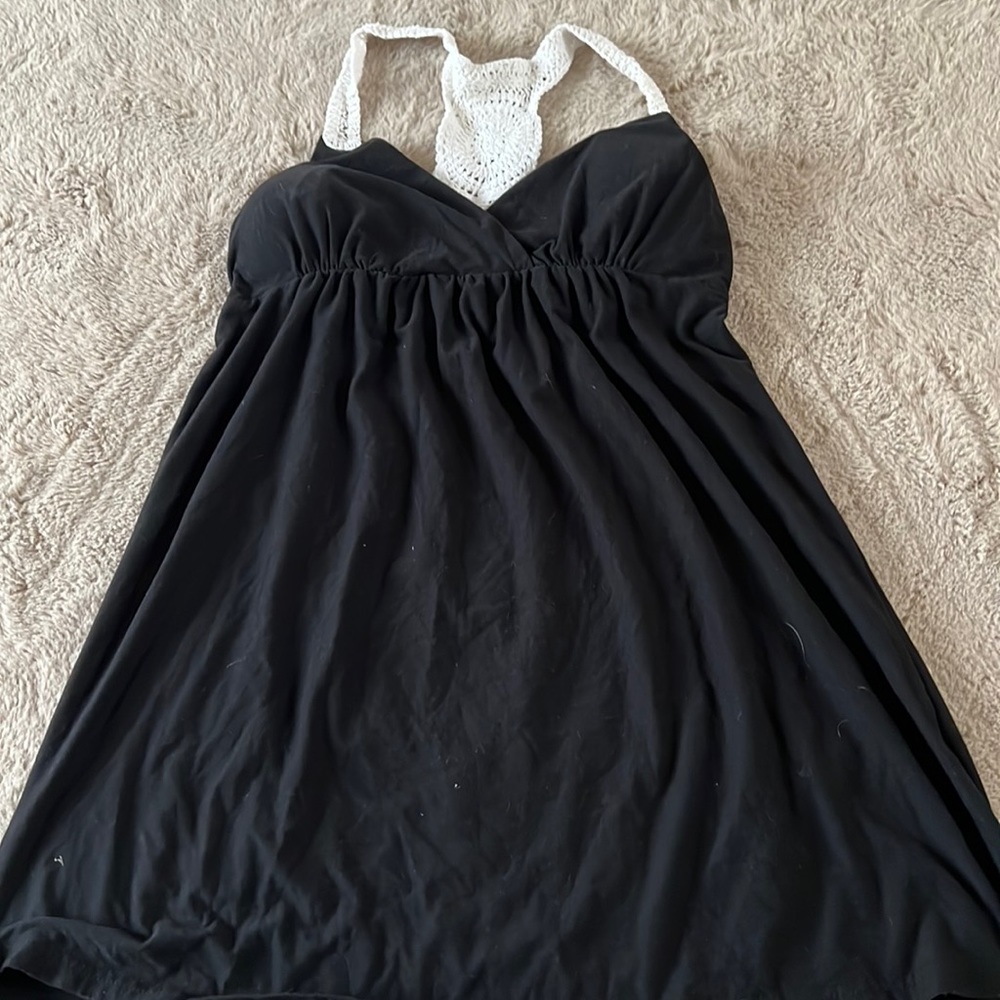 Black and White Bathing Suite Cover Up Dress